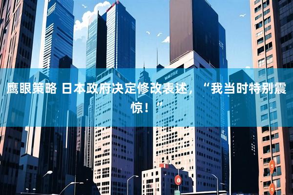 鹰眼策略 日本政府决定修改表述，“我当时特别震惊！”